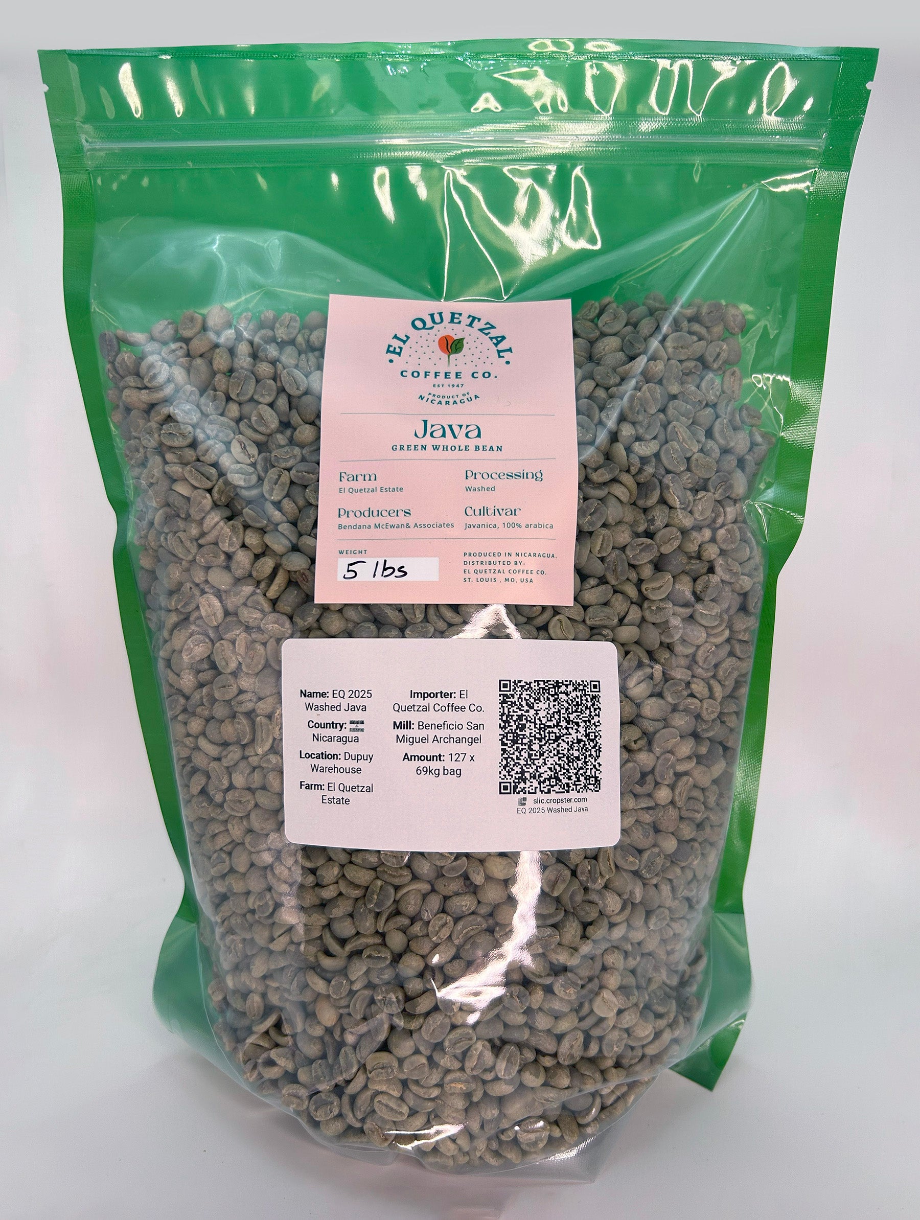 java green coffee 5lb bag