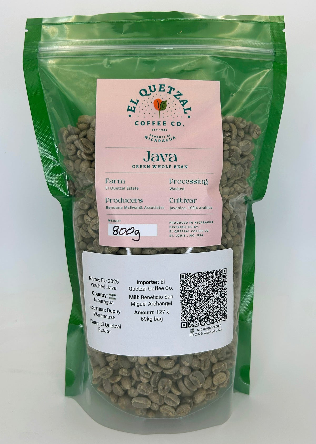 Java Green Coffee Beans — Nicaraguan Single Origin | El Quetzal Estate