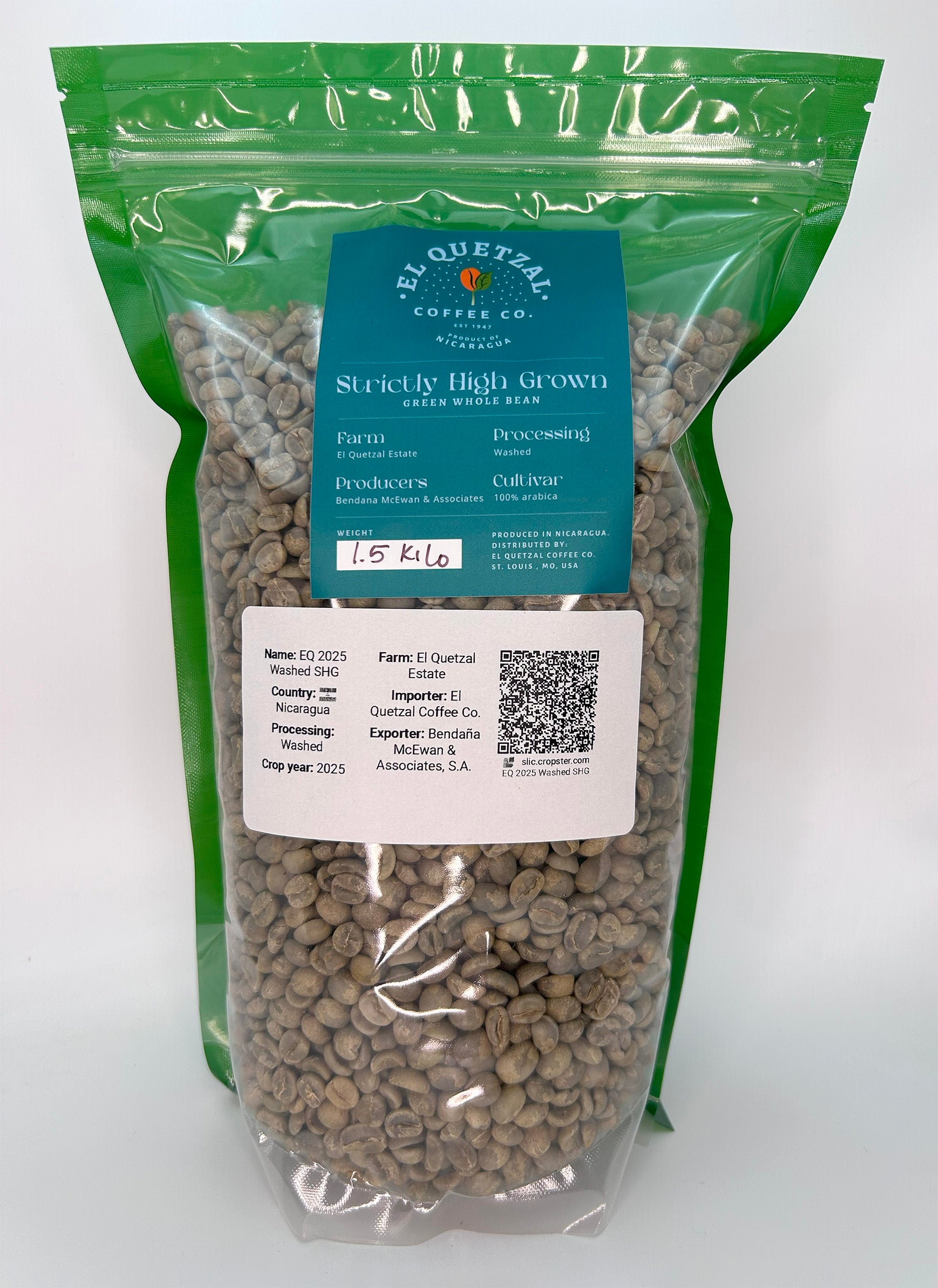 strictly high grown green coffee 1.5kg bag