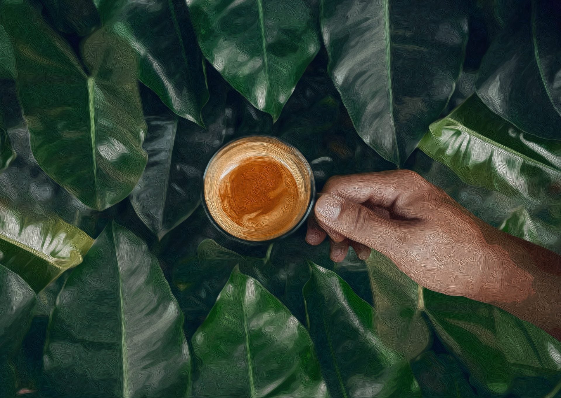 fresh coffee in the morning stylized